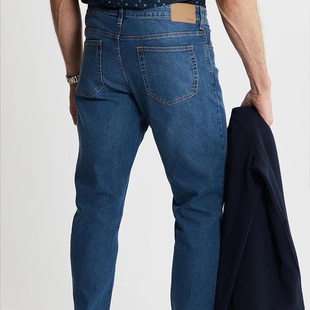 Jachs New York dark wash relaxed fit jeans straight leg denim preppy slim pants